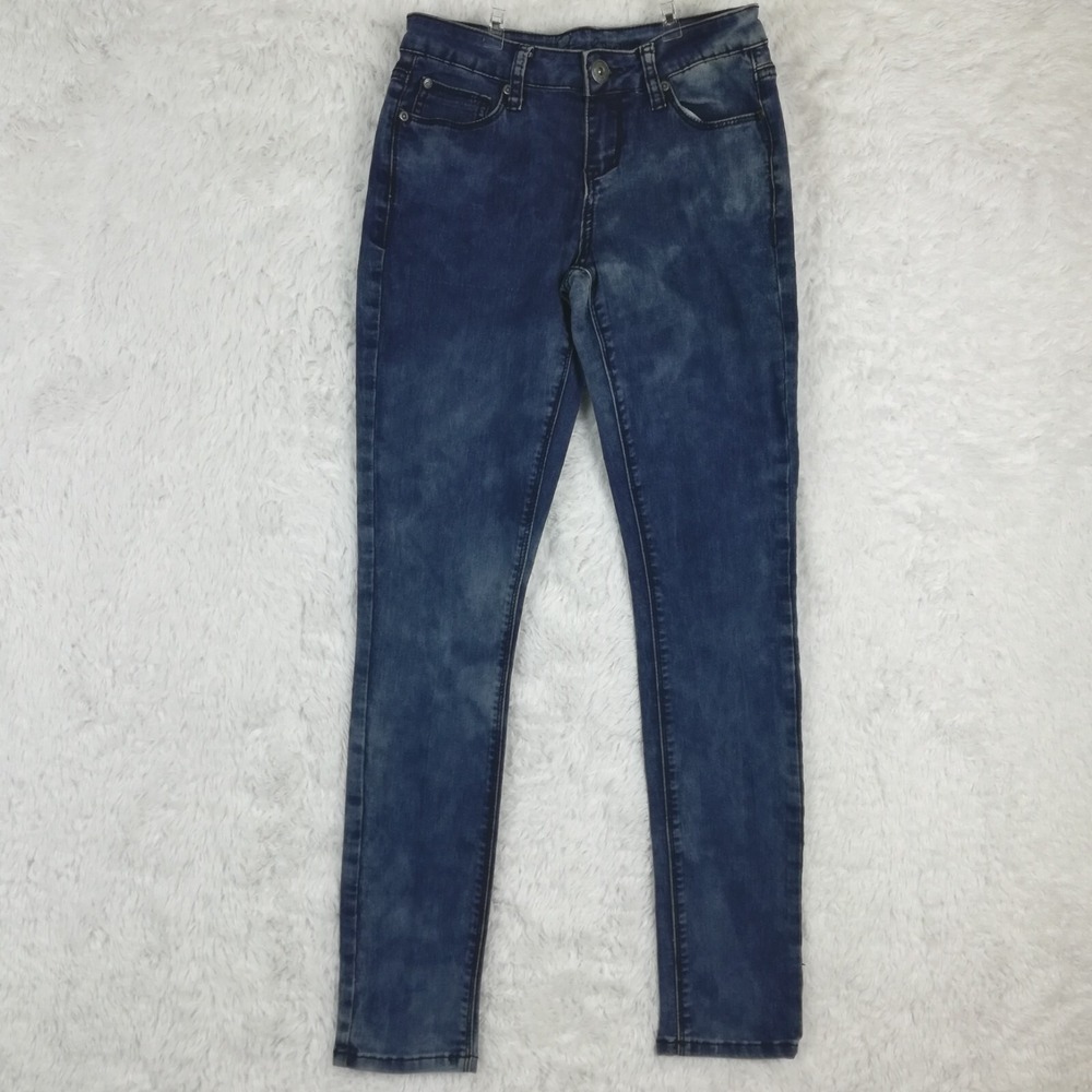Revolution By Revolt Jeans Womens Skinny Blue Denim Acid Wash Low Rise Juniors 7
